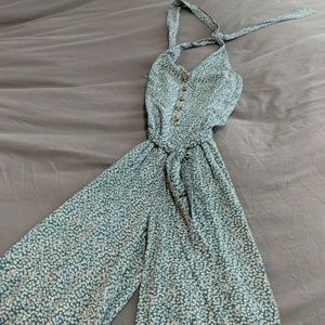 American Eagle Floral Halter Jumpsuit